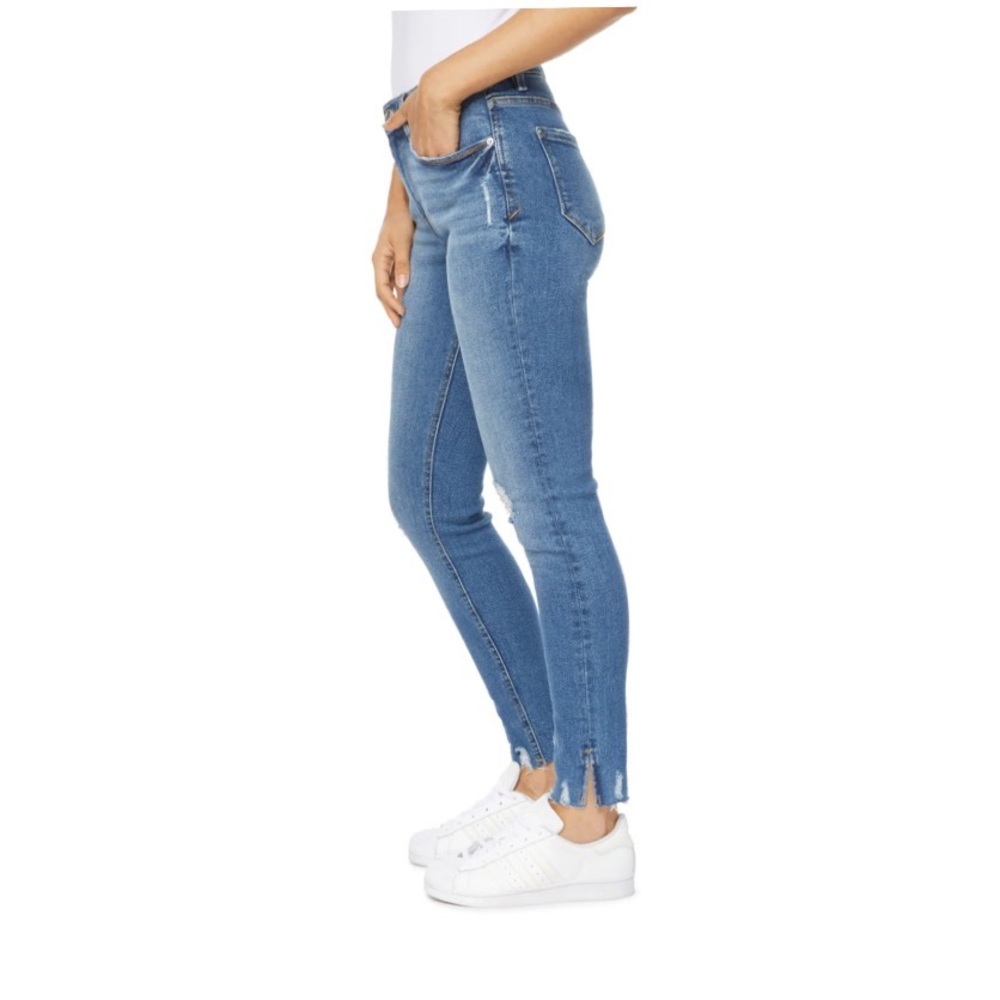 Kensie High Rise Raw Hem Skinny Jeans 28 or 6